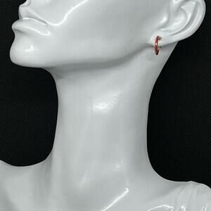 Vintage 90s Orange Acrylic Mini Hoop Earrings Translucent Post Back Y2K Small